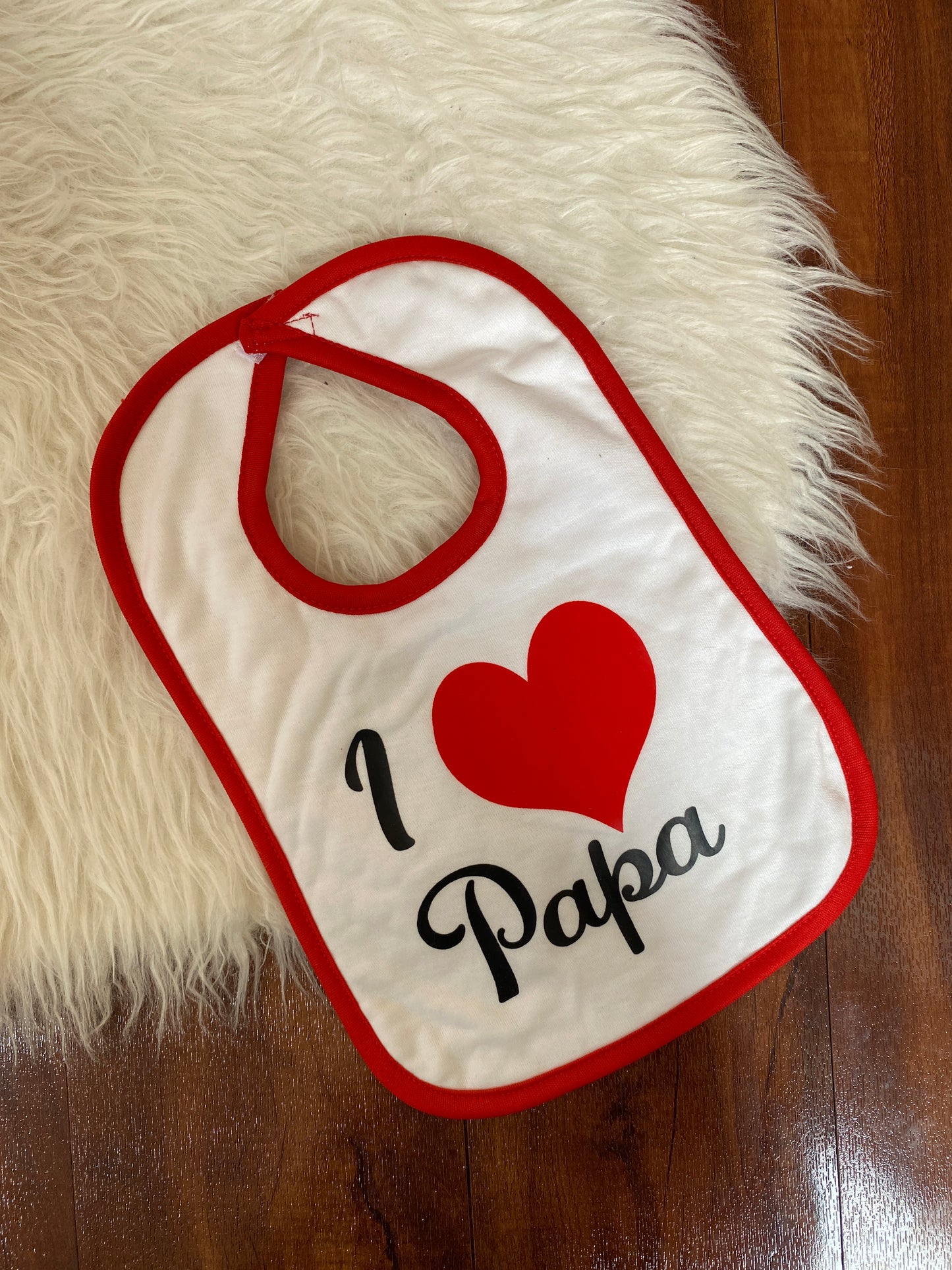 Baby Bibs Single Piece large - I love Papa