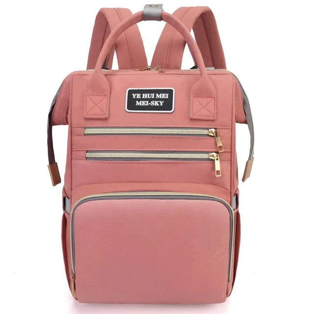 Multipurpose Outdoor Travel Light Purple Maternity Diaper Bag Baby Care Bag Pink Colour